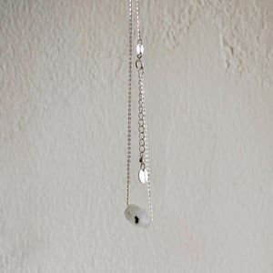 Image of White Moonstone faceted cut cube x silver chain necklace