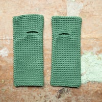 Image 1 of Wrist Worms, Merino, Forest Green