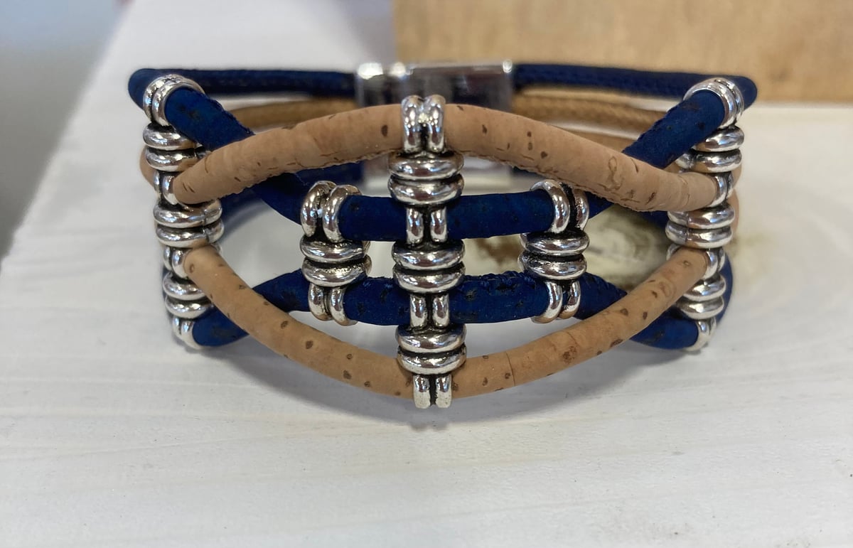 Image of Cork Bracelet - Two-Color Woven