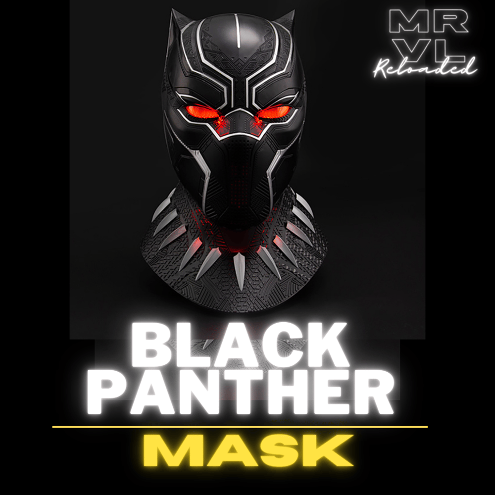 Black Panther Helmet 1:1 Wearable Cosplay Mask Eye Lights Touch Control 