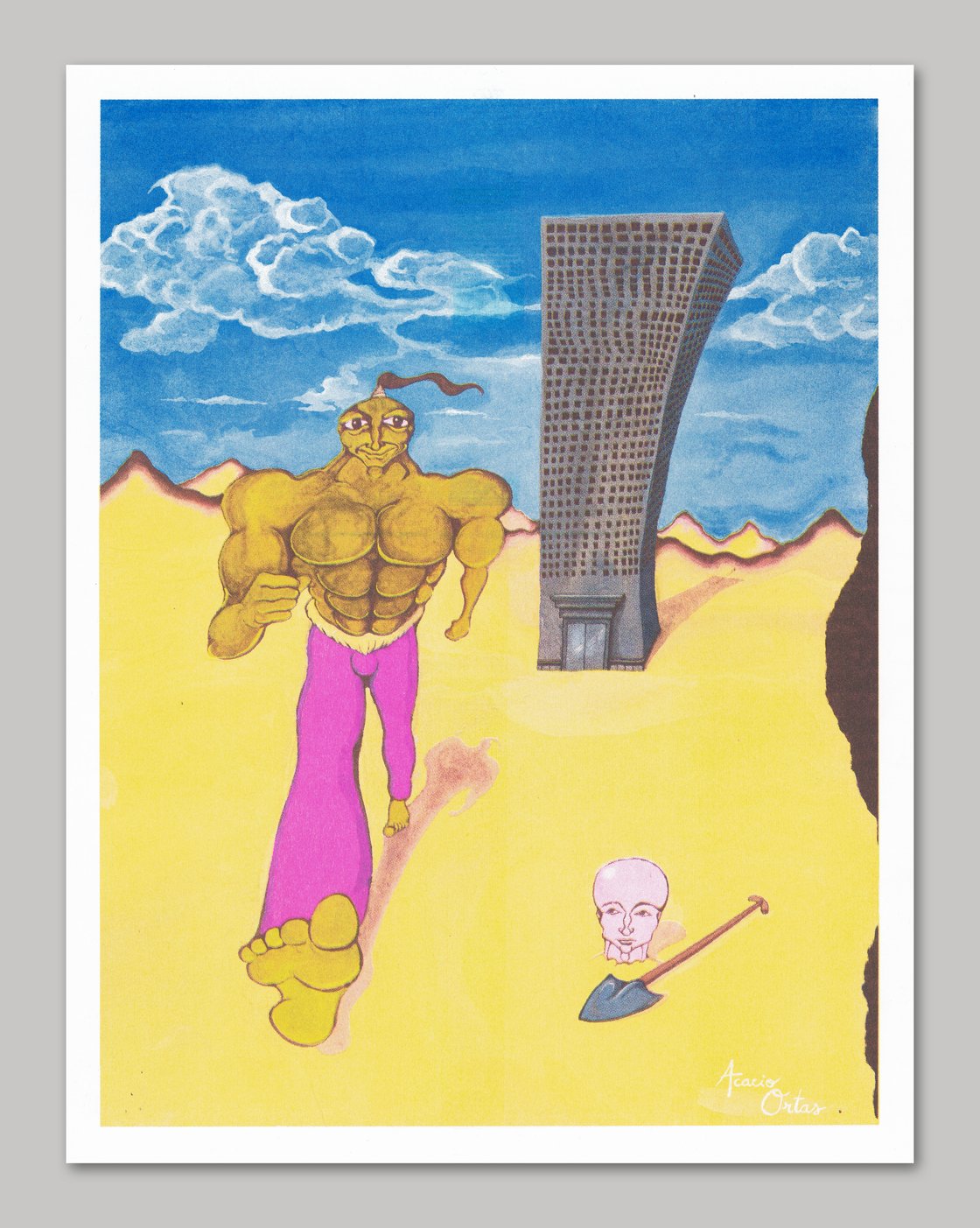 Image of Affiche Riso "Un Troll à Dubaï " par Acacio Ortas - 2022