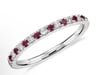 Riviera Pavé Ruby and Diamond Ring in 14k White Gold (1.5mm)