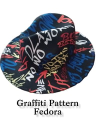 Image 1 of Graffiti Pattern Fedora