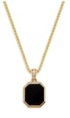 BRYANNA 14K Yellow Gold, Onyx & Diamond Pendant Necklace