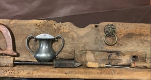 Image of Antique barn wood - shelving unit / wall plaque