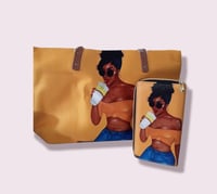 Image 1 of Yellow Tote & Wallet Set