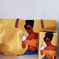 Image 4 of Yellow Tote & Wallet Set