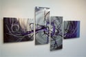 Metal Wall Art Home Decor- Basilisk in Purple Abstract Contemporary Modern Decor Origin