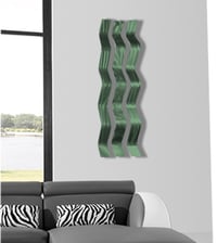 Image 2 of Metal Wall Art Home Decor- Harmony Dark Green- Abstract Contemporary Modern Art