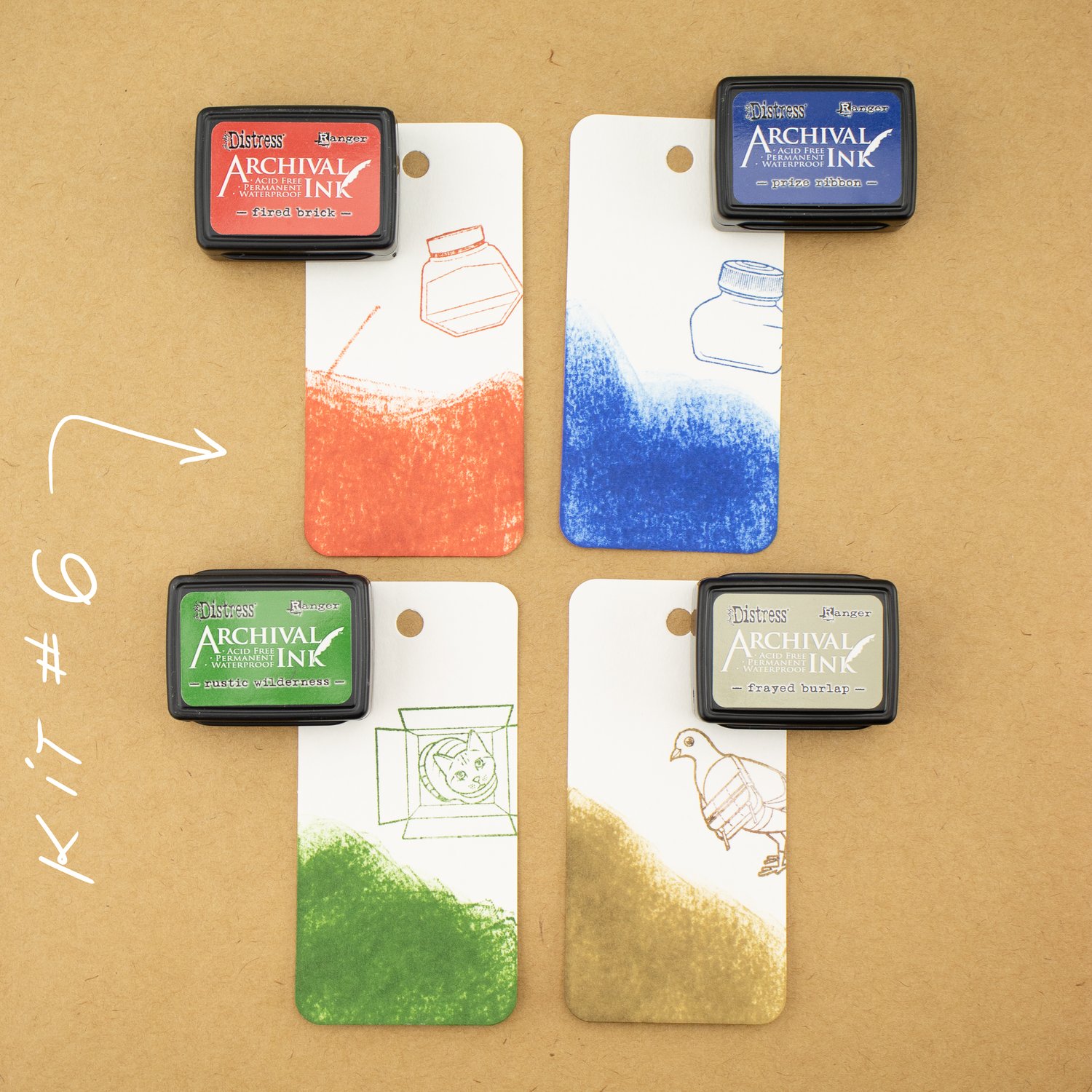 Stamp Pad Mini Kits (Set of 4) - Ranger Tim Holz Distress Archival Ink