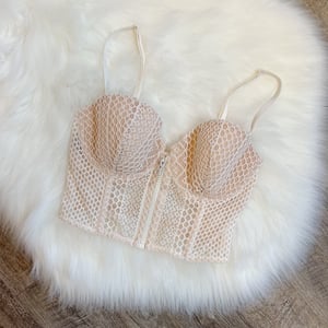 Image of Size 32D - Victoria’s Secret White Mesh Bustier