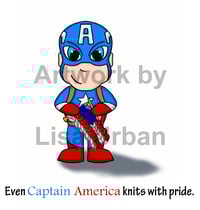 Image 1 of Art Print - Even Captain America Knits