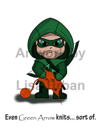 Image 1 of Art Print - Even Green Arrow Knits