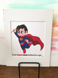 Image 2 of Art Print - Even Superman Knits