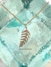 14k solid gold diamond leaf 