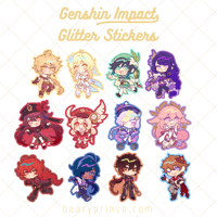 Genshin Glitter Stickers