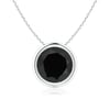 LAVONNE Bezel-Set Round Black Onyx Solitaire Pendant