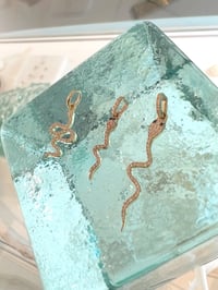 Image 2 of 14k solid gold diamond snake pendant 