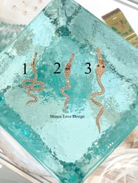 Image 1 of 14k solid gold diamond snake pendant 