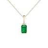 Emerald-Cut Emerald Pendant with Diamond Trio