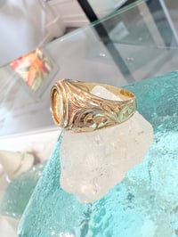 Image 2 of 24kt solid gold vintage rare Liliuokalani queen Hawaiian jewelry ring