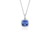 JAY Tanzanite Cushion and Diamond Halo Pendant in 14k White Gold (7x7mm)