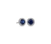 Sapphire and Micropavé Diamond Stud Earrings in 18k White Gold (5mm)