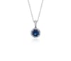 Sapphire & Micropavé Diamond Pendant in 18k White Gold (6mm)