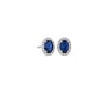 Oval Sapphire & Diamond Micropavé Stud Earrings in 14k White Gold (6x4mm)