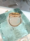 24kt solid gold vintage rare Liliuokalani queen Hawaiian rope bezel ring