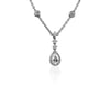 Pear Halo Necklace in 14k White Gold (3/4 ct. tw.)