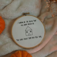 Image 1 of Ship in a Bottle Bright Eyes hand embroidered hoop
