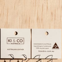 Image 3 of Australian leather teardrop earrings - Rose gold, diamond maroon, matte rose gold [TGM-086]