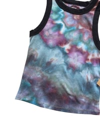 Image 5 of S Ladies Fitted Knit Contrast Tank in Earthy Watercolor Ice Dye