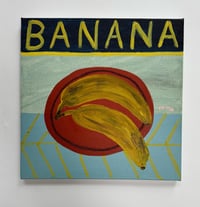 Image 2 of Banana on mint green and blue