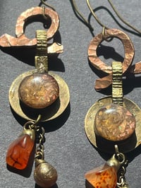 Image 4 of Opal resin earrings (carnelian)