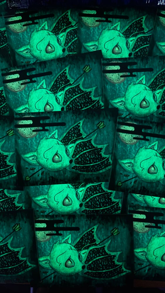 Image of “The Fall of Esra” Glow in the Dark Sticker