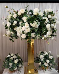 Image 1 of Greenish flower with white rose flower balls  80 cm for rent only 