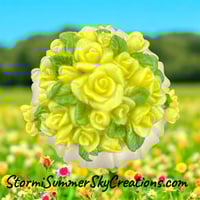 Image 1 of Small round Yellow Flower Prayer/Trinket Box 