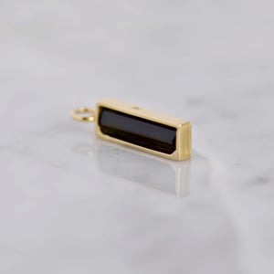 Image of Green Tourmaline bevel cut 14k gold necklace