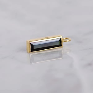 Image of Green Tourmaline bevel cut 14k gold necklace