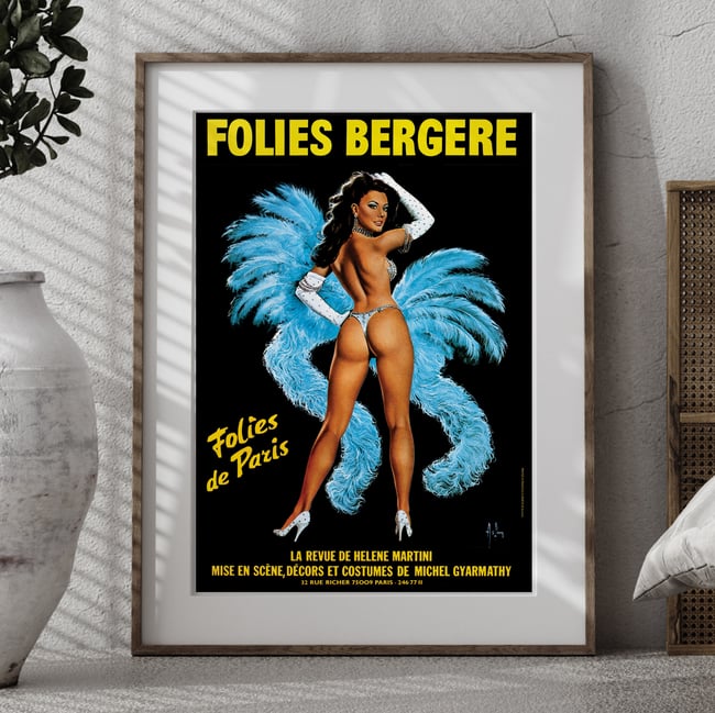 Folies Bergere Paris - La revue de Hélène Martini | Alain Gourdon | 1965 | Vintage Poster