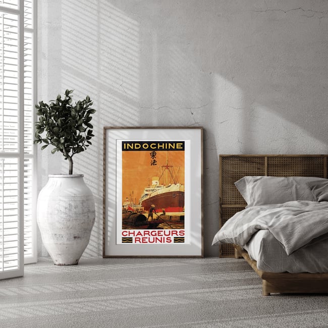 Indochine Chargeurs Réunis | Sandy Hook | Wall Art Print | Vintage Travel Poster