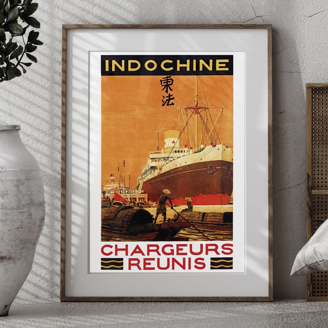 Indochine Chargeurs Réunis | Sandy Hook | Wall Art Print | Vintage Travel Poster