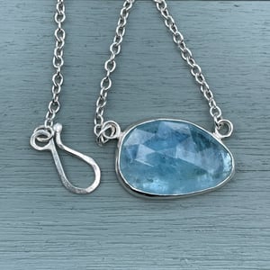 Image of Aquamarine Slice Waves necklace