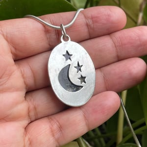 Image of Labradorite Moon and Stars necklace