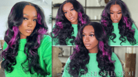 Purple Highlighted Wig 5X5 CLOSURE WIG