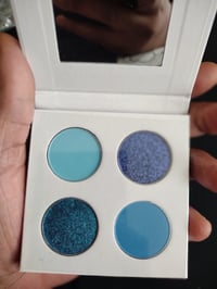 Image 1 of Duo Chrome Matte Eyeshadow Palette - Blue Series