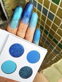 Image 2 of Duo Chrome Matte Eyeshadow Palette - Blue Series