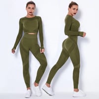 Women's high waist fitness leggings sports set.